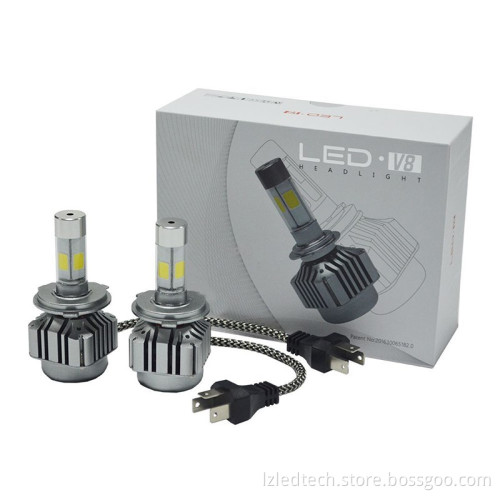 9007 HB5 LED Headlight Conversion Kit 4 Side COB Dual Beam High Low Kit 72W 8,000LM Super White 6000K Fog Light Led